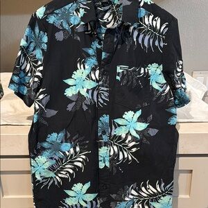 Tropical Black and Blue Men's Shirt, size Small